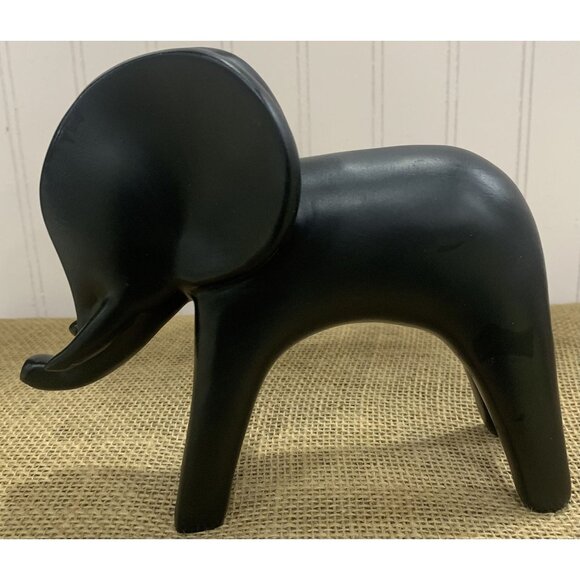 Black Wooden Rhino and Elephant Hand Carved Figurine or Paper Weight - Picture 11 of 16